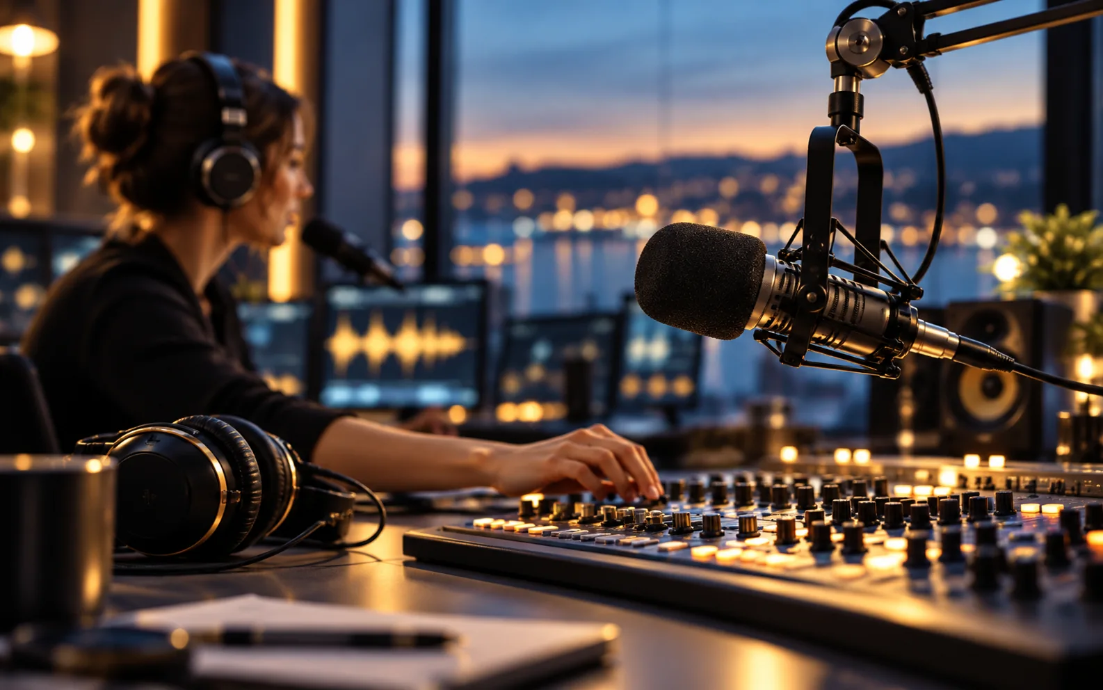 Ayvalık FM için radyo yayın stüdyosu görseli